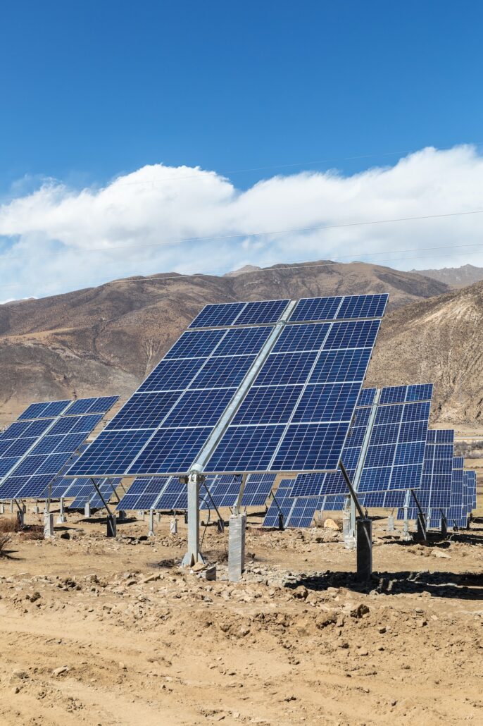 solar power plant on plateau