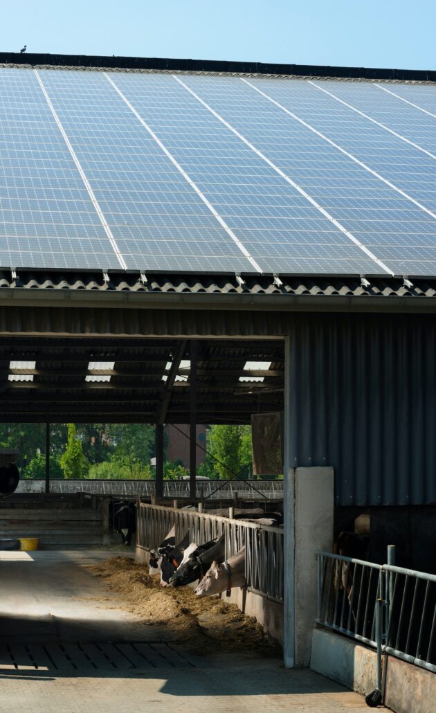 Solar panels on barn roof, Waldfeucht-Bocket, Germany